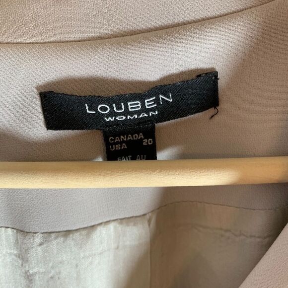 Louben Woman Cream Rounded Collar Blazer Sz 20 - Picture 3 of 4